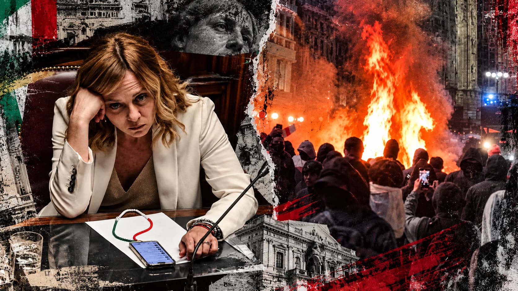 ساحة الدومو في ميلانو ساحة معركة مع امتداد احتجاجات فرنسا إلى إيطاليا