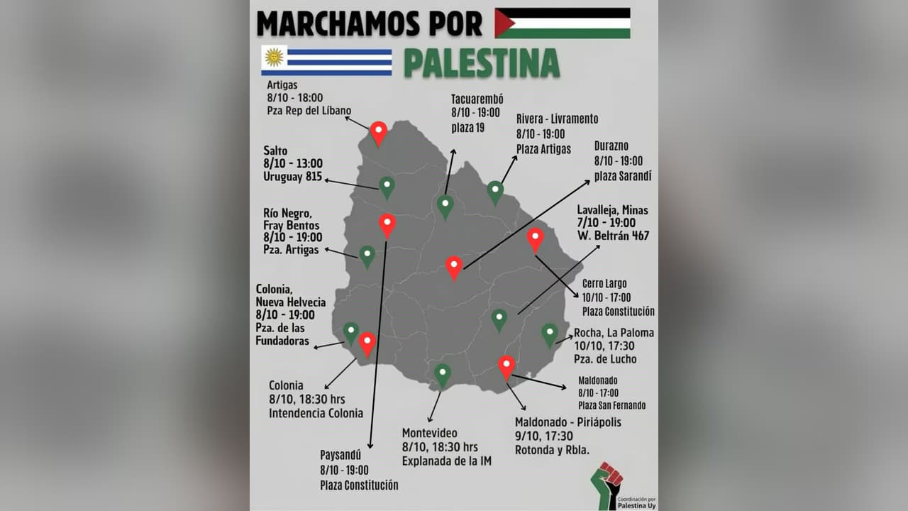 بحضور السفير الفلسطيني: الأوروغواي تهتف «فلسطين حرة أو الهمجية»